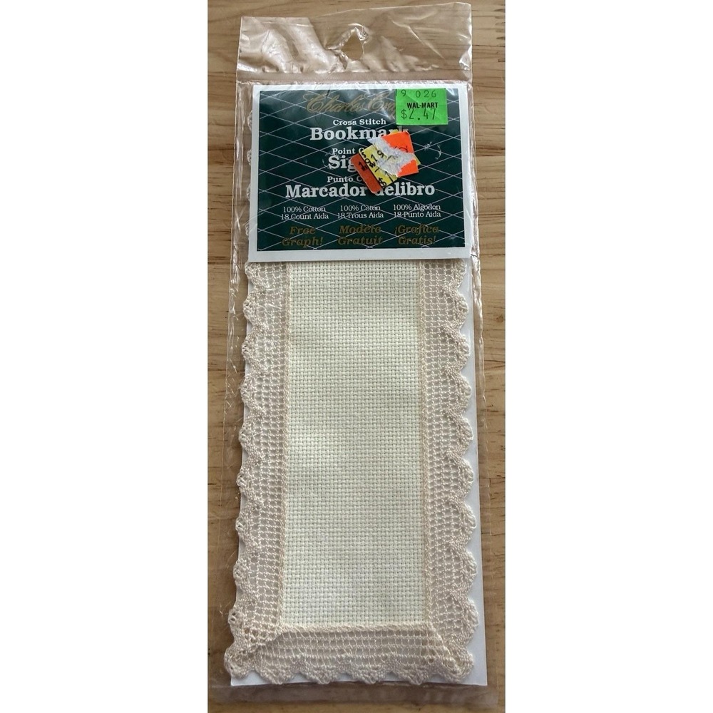 Charles Craft‎ Lace Edged Bookmark 18 Count Aida 3"X8" Ivory Bible Prayer NOS